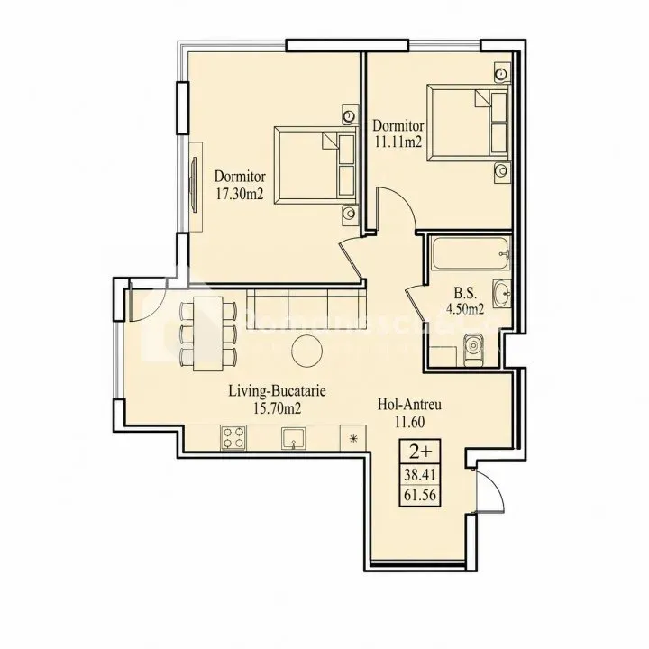 1-комнатная квартира, 62 м² — Изображение 1
