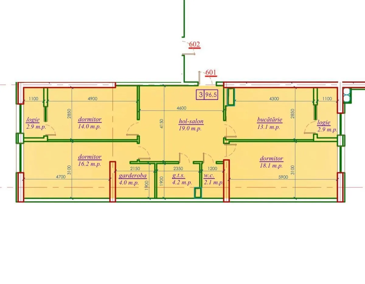 3-комнатная квартира, 96 м² — Изображение 3
