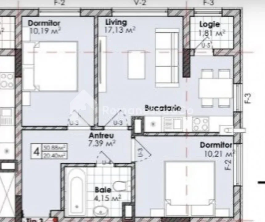 2-bedroom apartment, 58 m² — Image 2