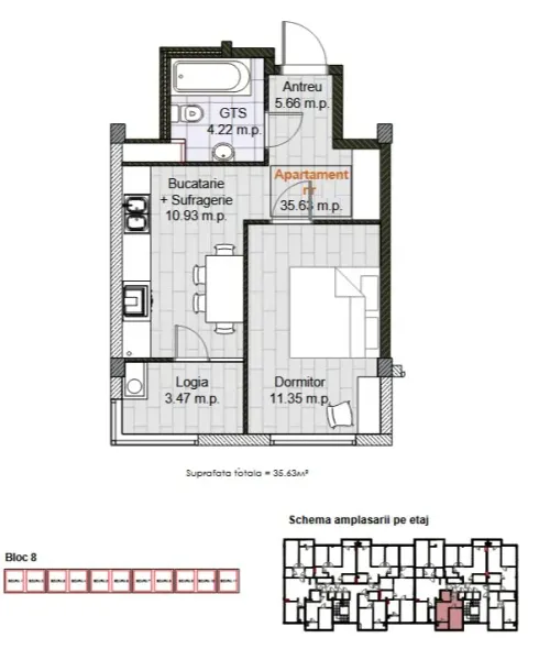 1-bedroom apartment, 36 m² — Image 2