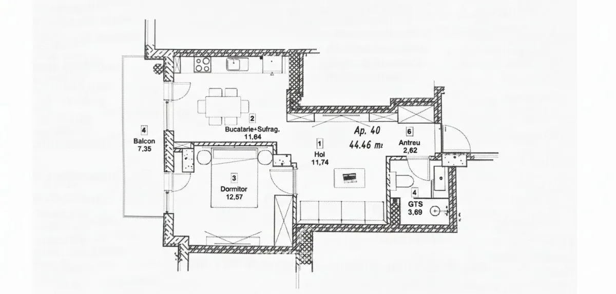 1-комнатная квартира, 45 м² — Изображение 3