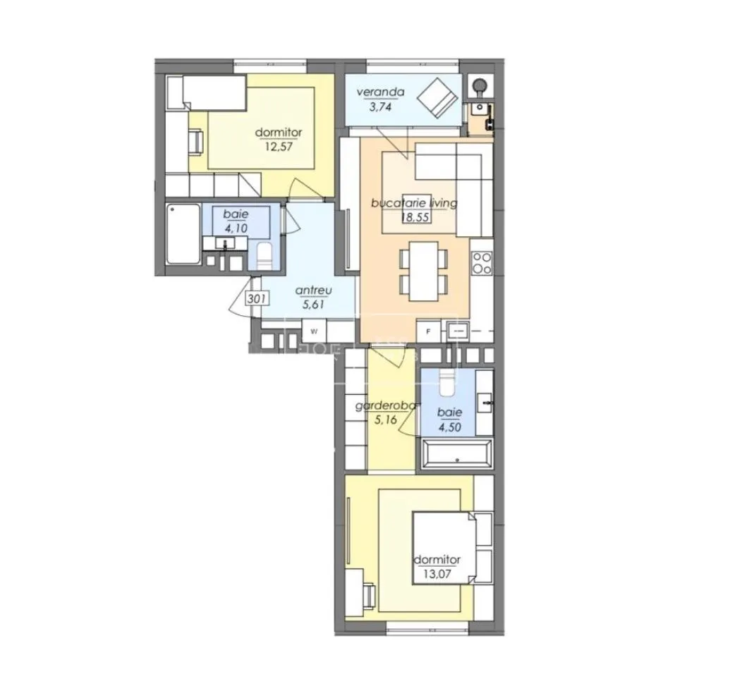 3-комнатная квартира, 67.3 м² — Изображение 3