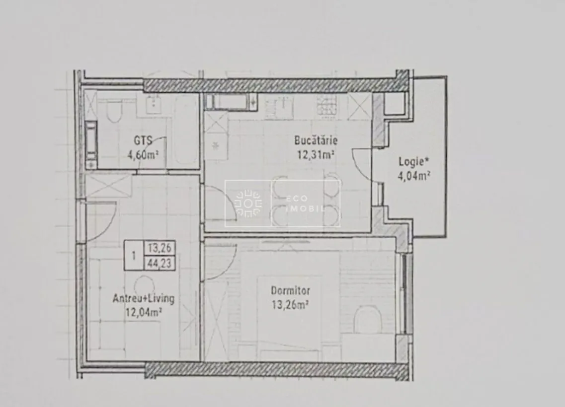 1-комнатная квартира, 44 м² — Изображение 3