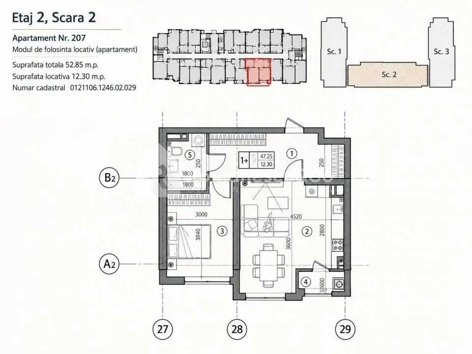 1-комнатная квартира, 52.85 м² — Изображение 3