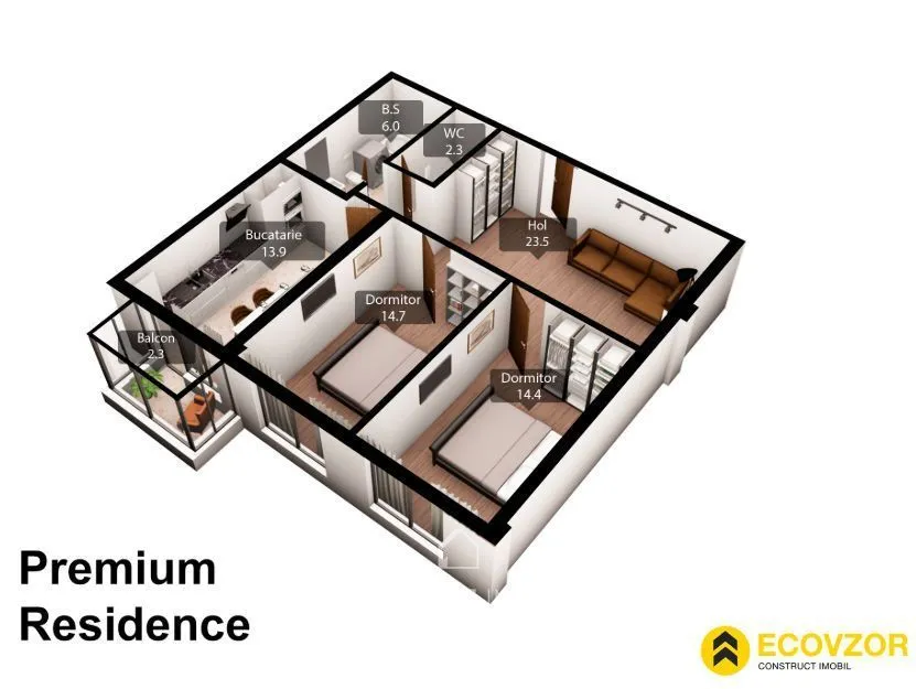 2-комнатная квартира, 79 м² — Изображение 3