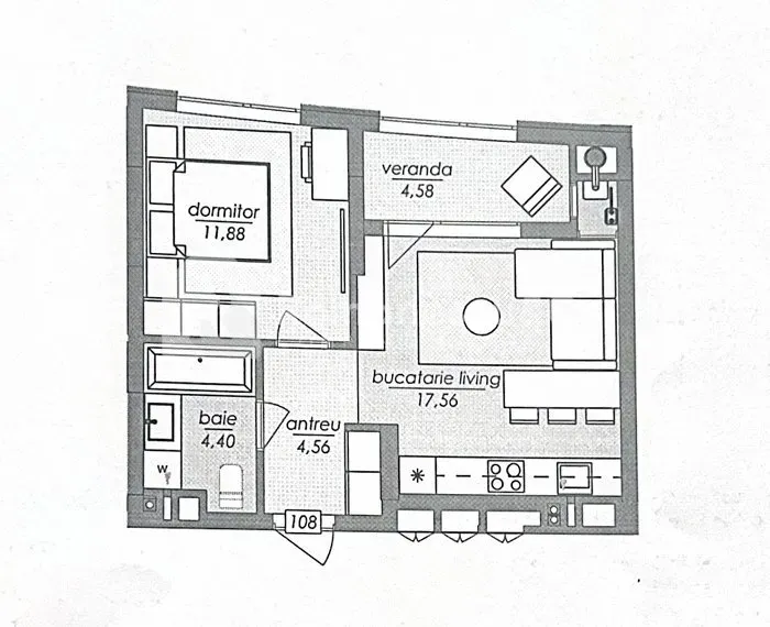 1-комнатная квартира, 42.98 м² — Изображение 2