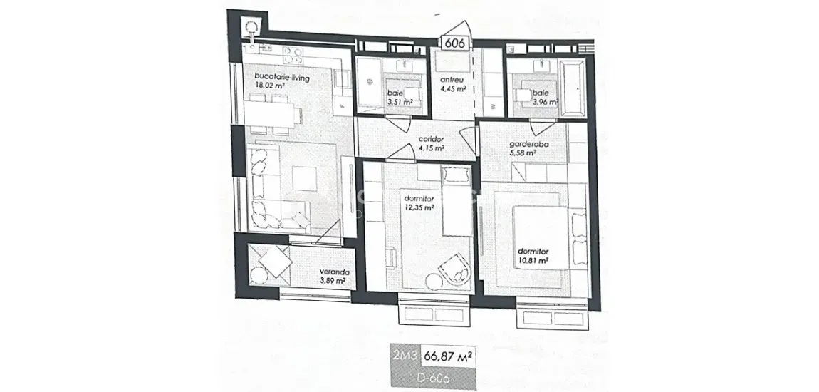 2-комнатная квартира, 66.87 м² — Изображение 2