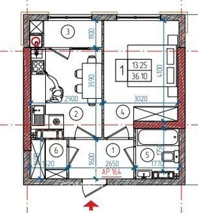 1-комнатная квартира, 36 м² — Изображение 4