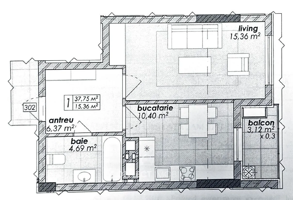 1-комнатная квартира, 38 м² — Изображение 2