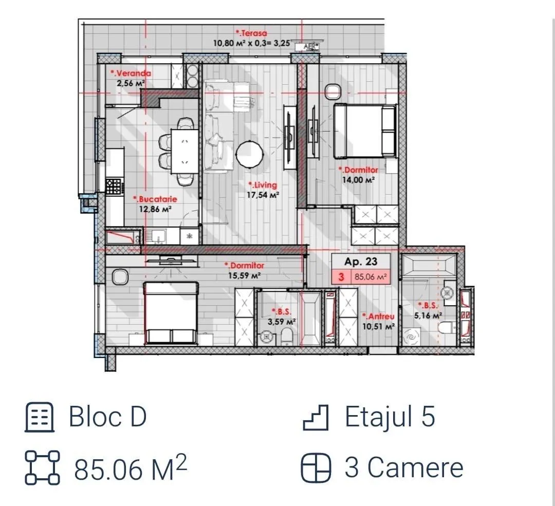 3-комнатная квартира, 85 м² — Изображение 2