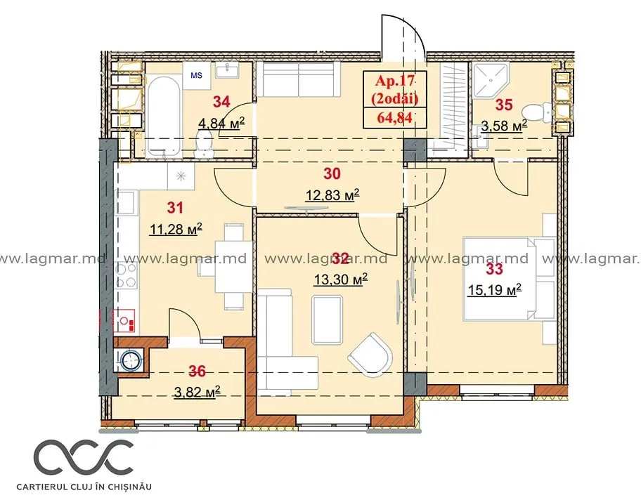 2-комнатная квартира, 65 м² — Изображение 2