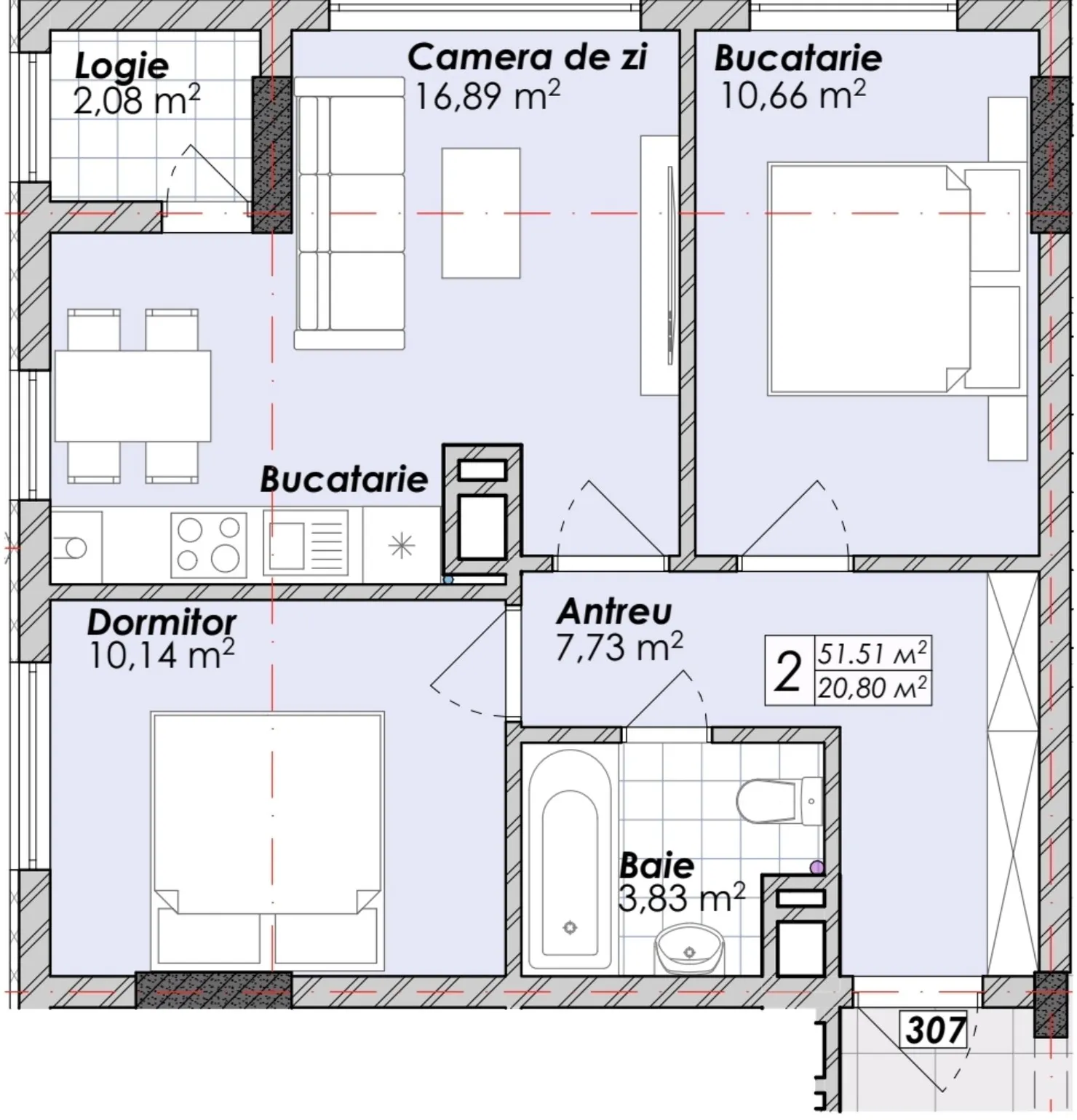 3-комнатная квартира, 52.7 м² — Изображение 3