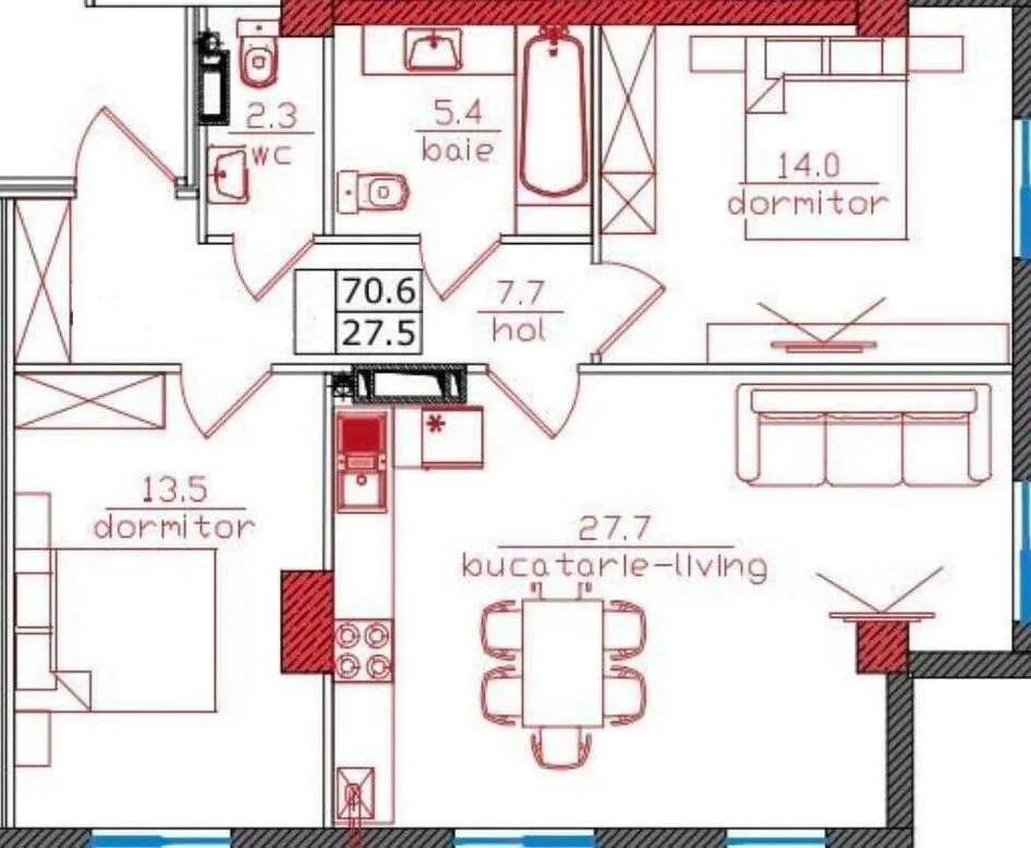 2-комнатная квартира, 70.6 м² — Изображение 2