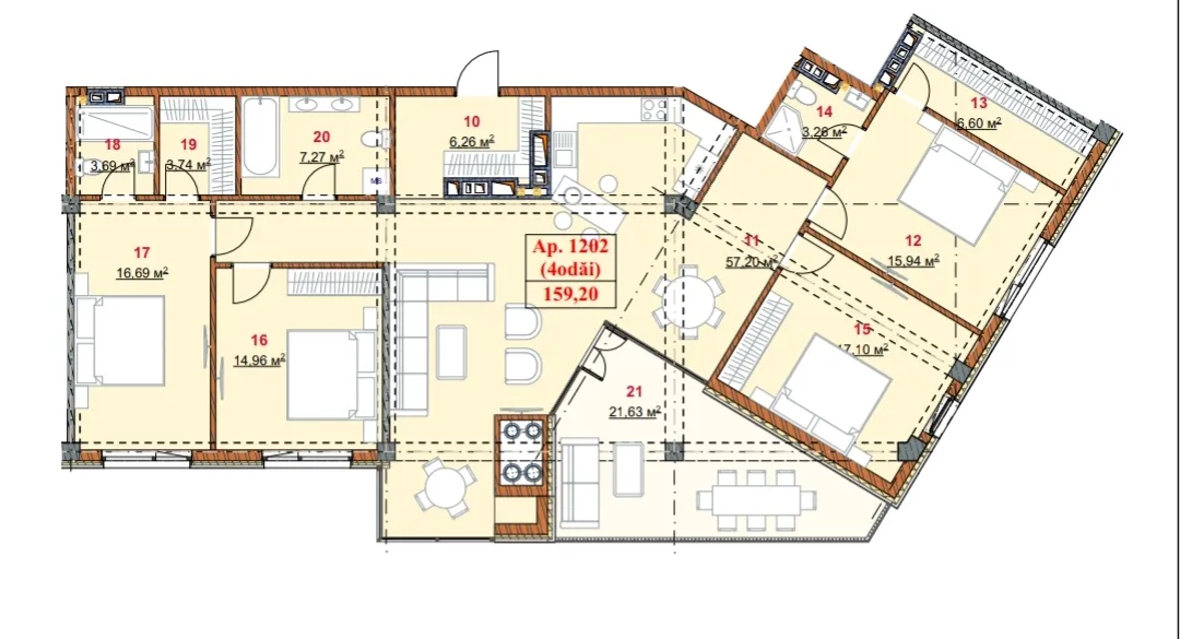 4-комнатная квартира, 159 м² — Изображение 2