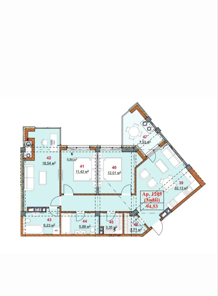 4-комнатная квартира, 95 м² — Изображение 2