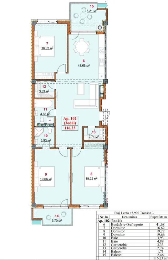 3-комнатная квартира, 116 м² — Изображение 3