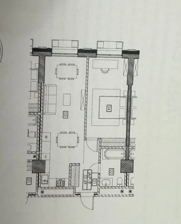 2-camere apartament, 53 m² — Imagine 1