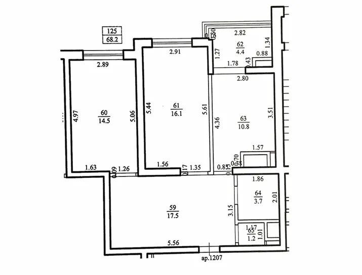 2-комнатная квартира, 68.2 м² — Изображение 3