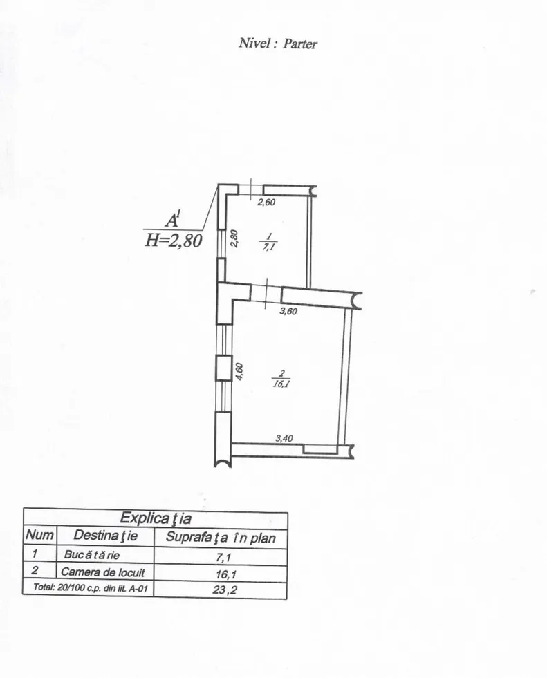 1-bedroom apartment, 23 m² — Image 2