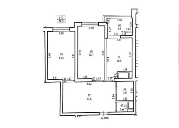 2-комнатная квартира, 68.3 м² — Изображение 2