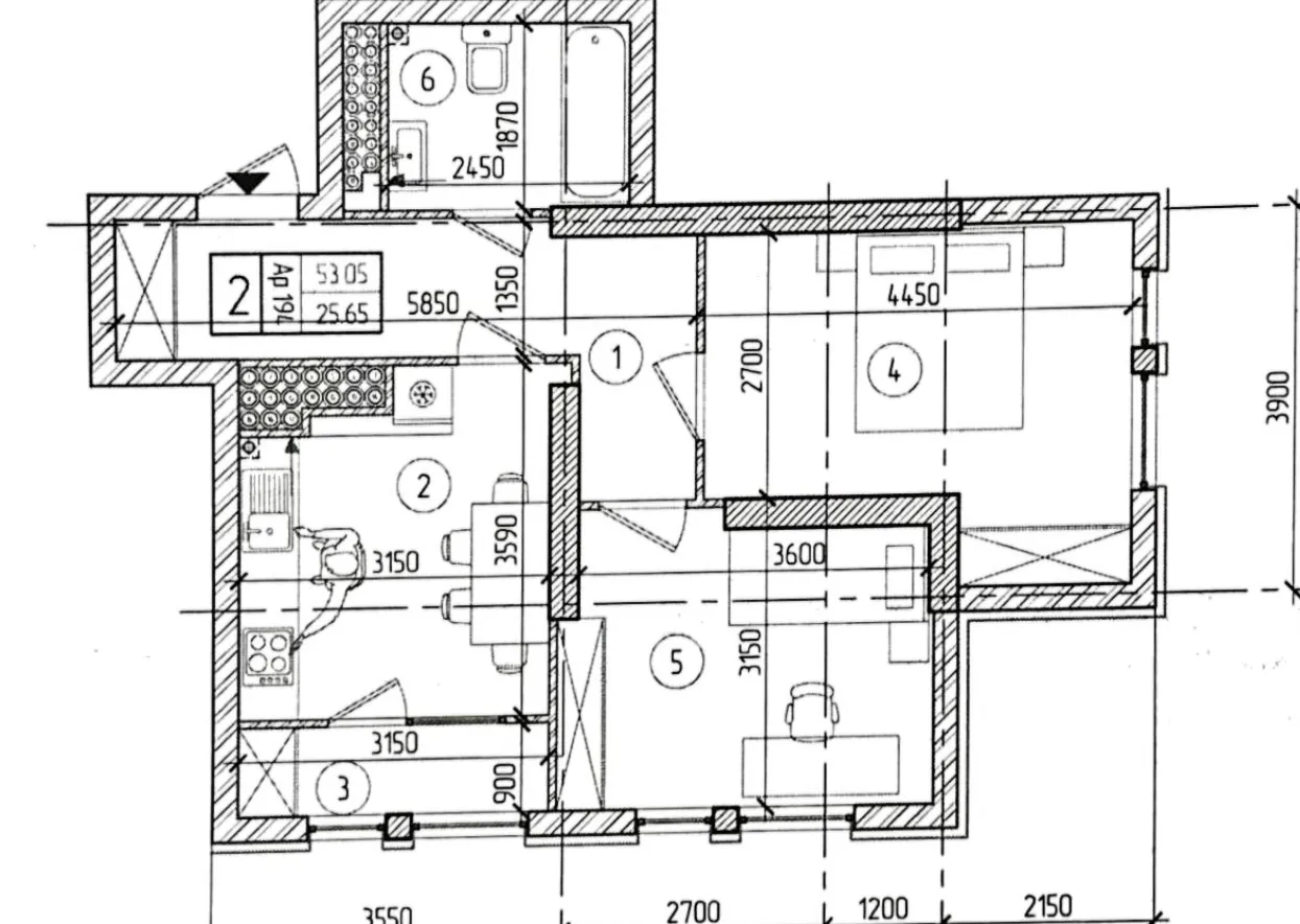 2-bedroom apartment, 53.05 m² — Image 2