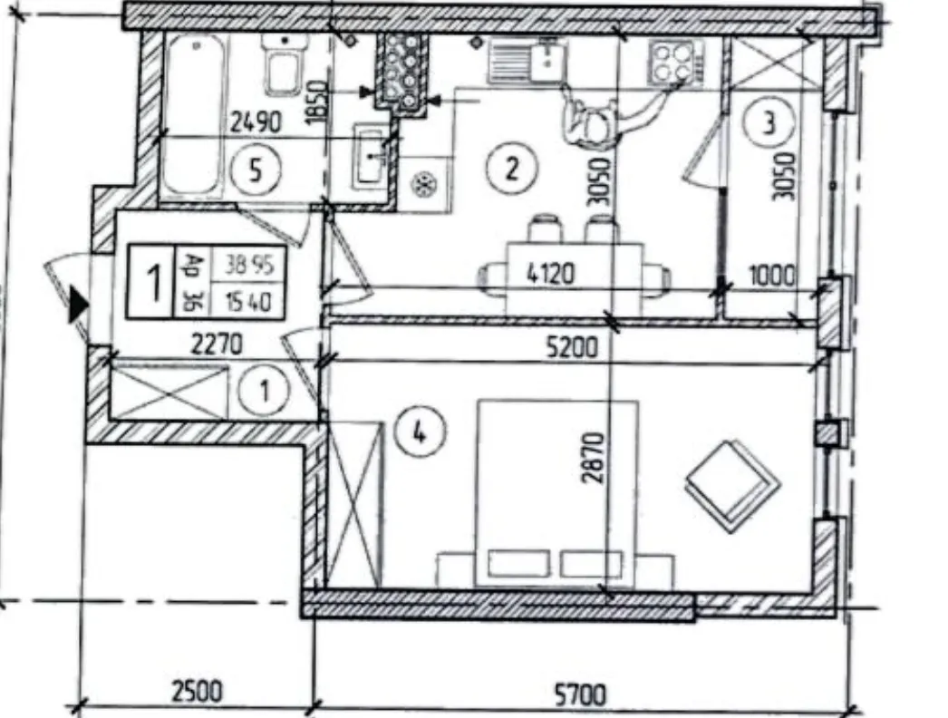 1-комнатная квартира, 42.3 м² — Изображение 3