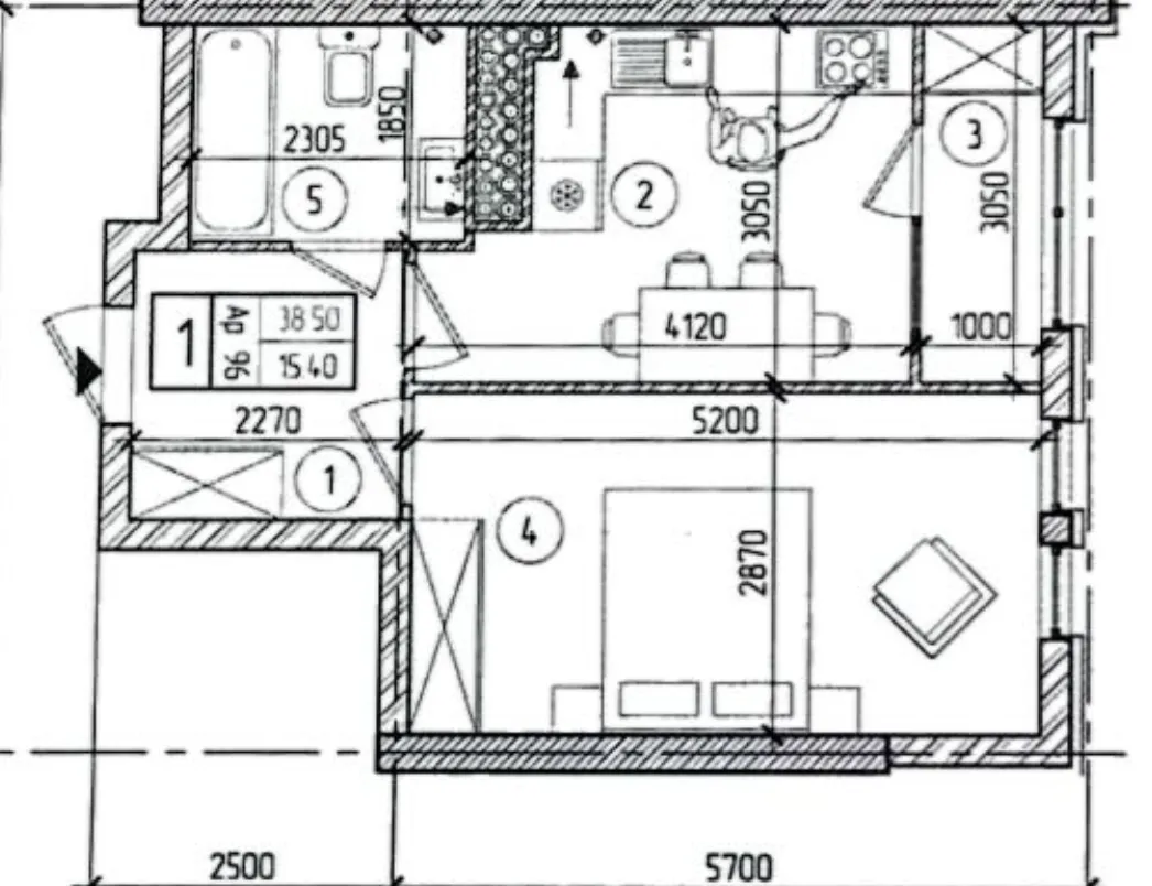 1-комнатная квартира, 41.8 м² — Изображение 2