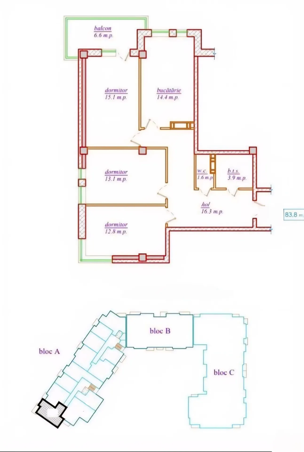 3-комнатная квартира, 83.8 м² — Изображение 2