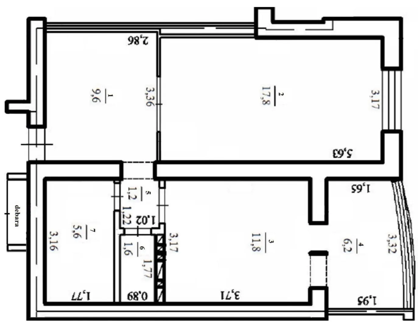 2-camere apartament, 54 m² — Imagine 2