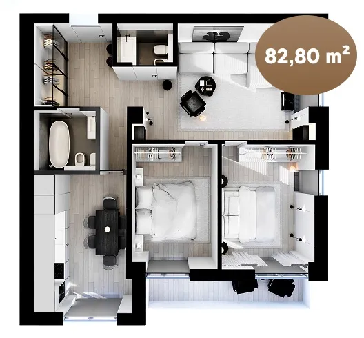 3-комнатная квартира, 82.8 м² — Изображение 4