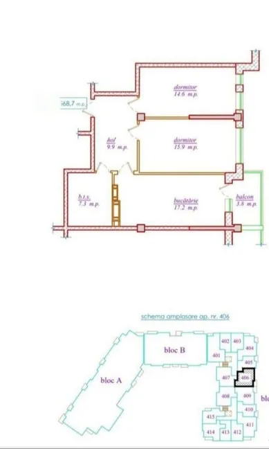 2-комнатная квартира, 69 м² — Изображение 1