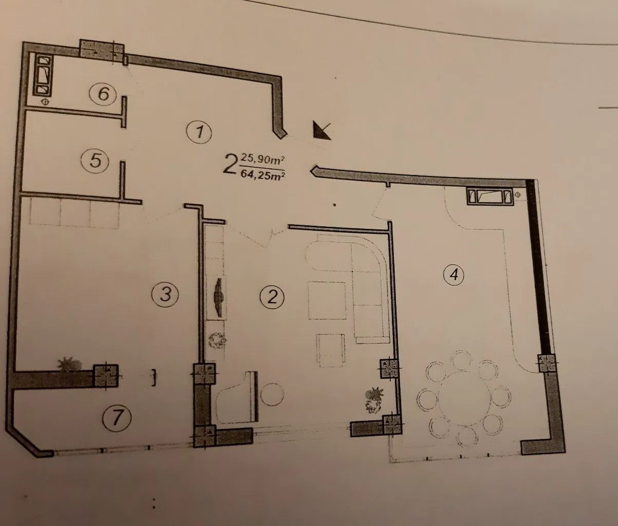 2-bedroom apartment, 64 m² — Image 3