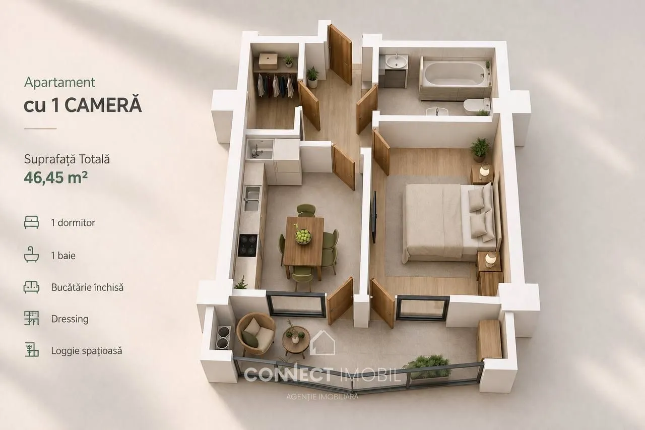 1-комнатная квартира, 47 м² — Изображение 4