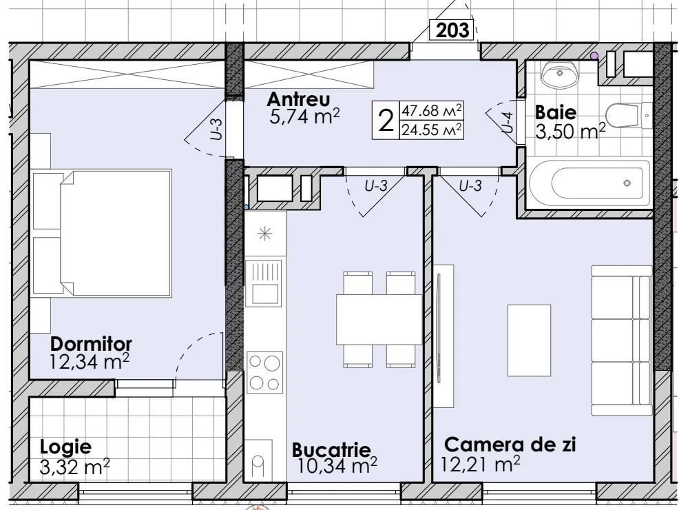 2-комнатная квартира, 48.2 м² — Изображение 1