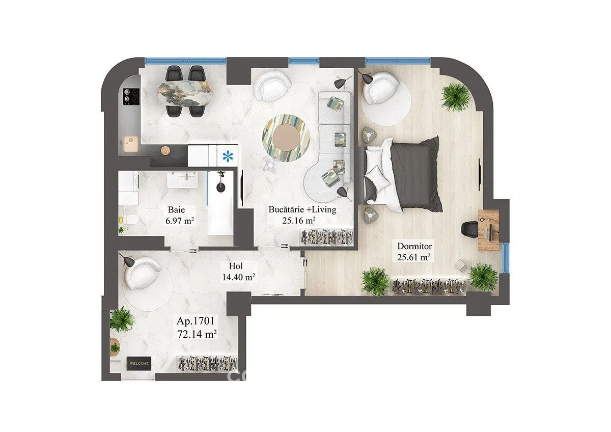 2-комнатная квартира, 72 м² — Изображение 3