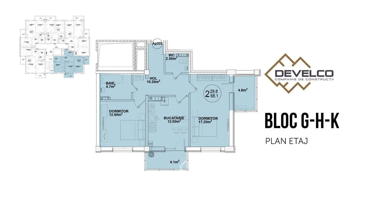 2-camere apartament, 56 m² — Imagine 4