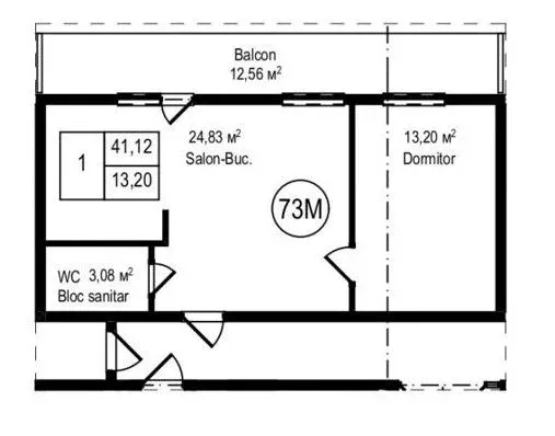 1-комнатная квартира, 35 м² — Изображение 2