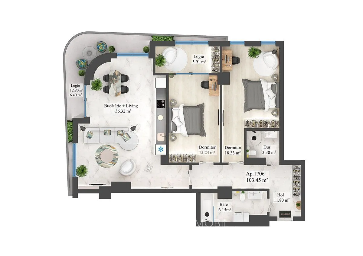 2-комнатная квартира, 103 м² — Изображение 2