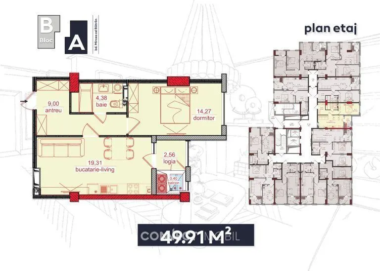 1-комнатная квартира, 50 м² — Изображение 2