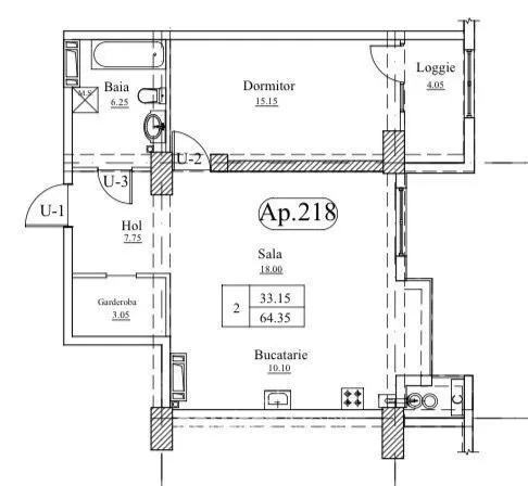 2-комнатная квартира, 64 м² — Изображение 3