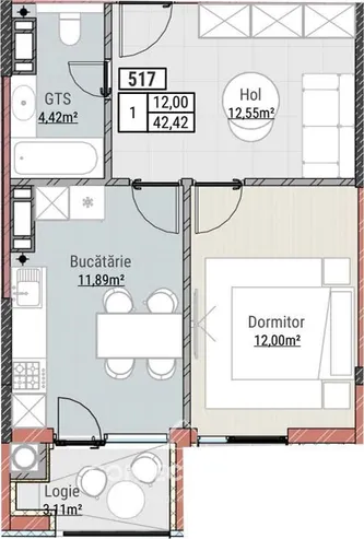 1-комнатная квартира, 42 м² — Изображение 2