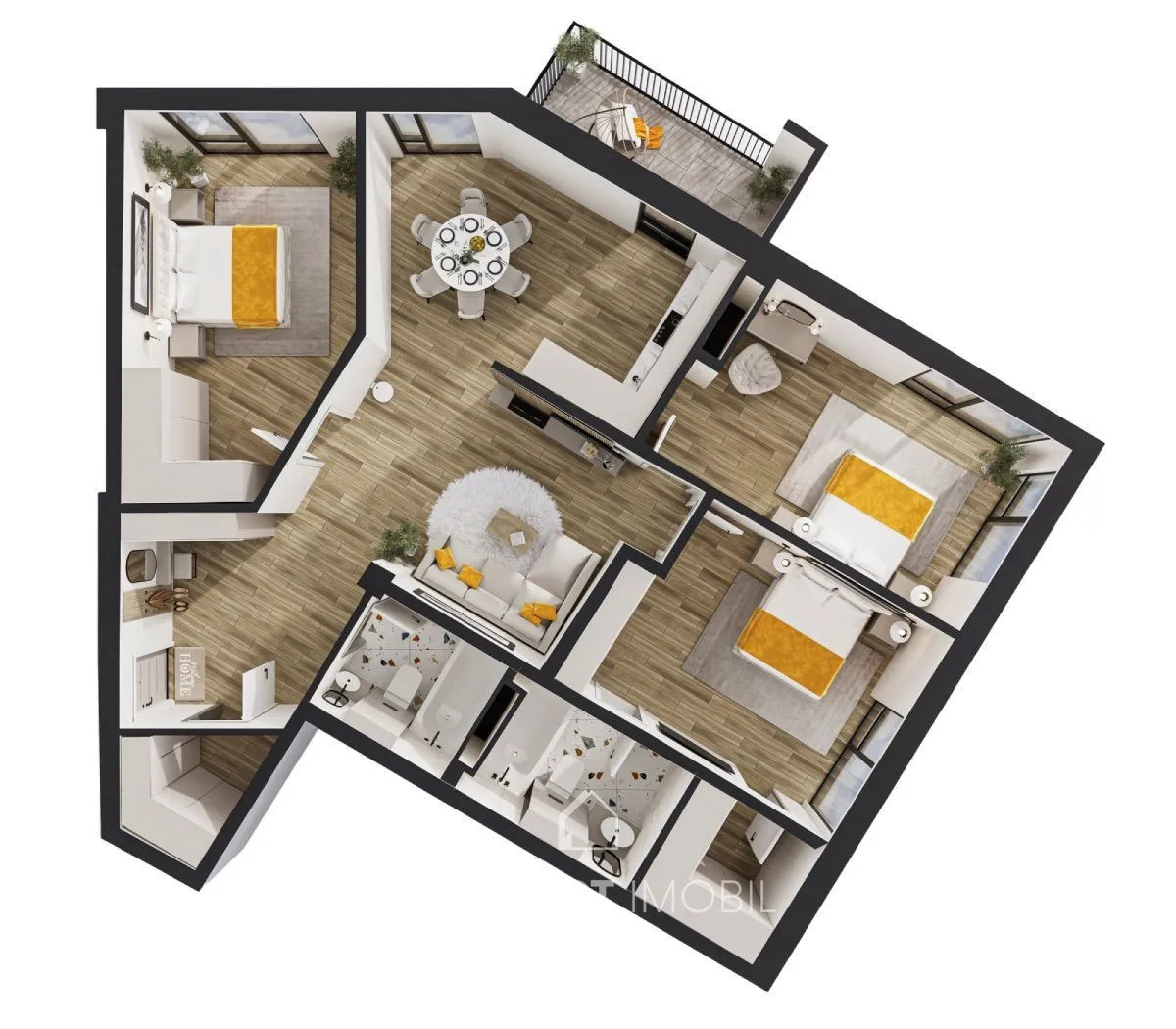 3-camere apartament, 97 m² — Imagine 3
