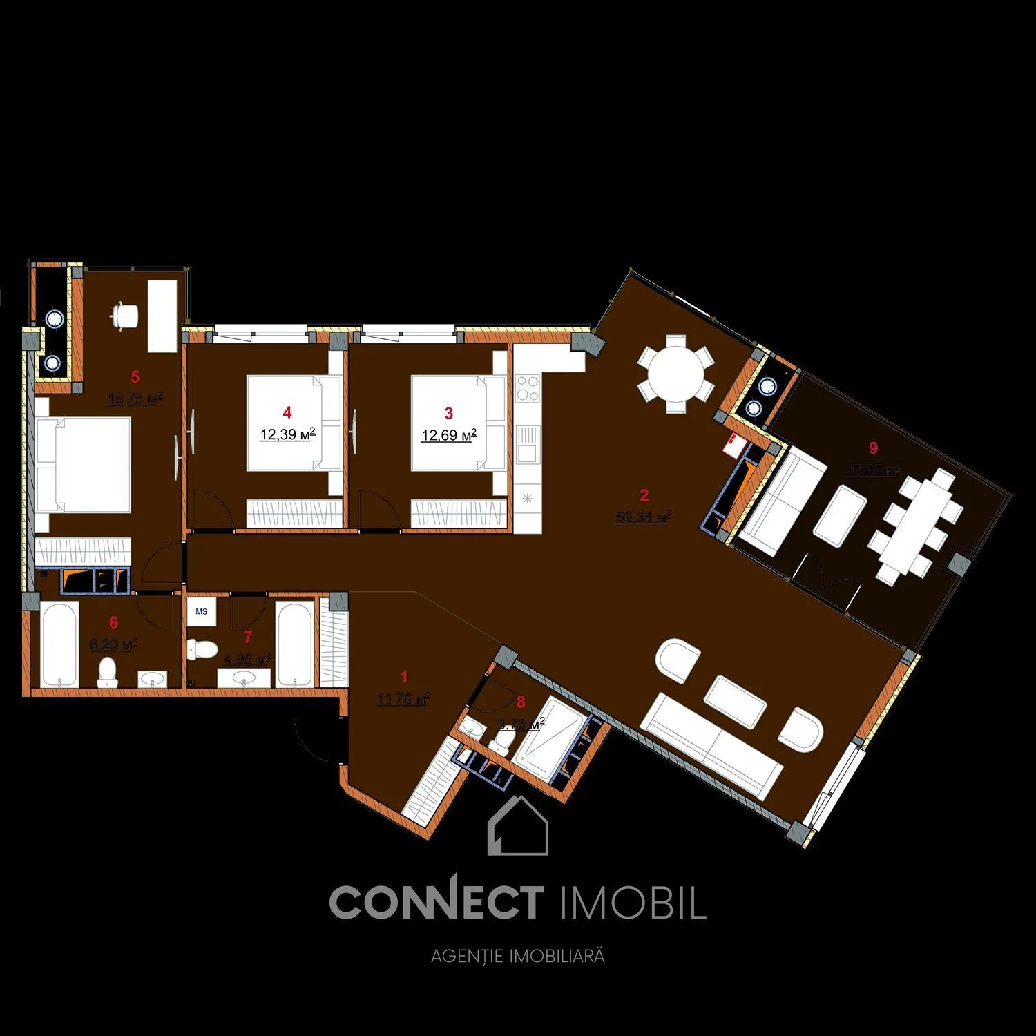 3-bedroom apartment, 133 m² — Image 3