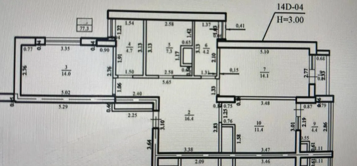 2-комнатная квартира, 77.5 м² — Изображение 3