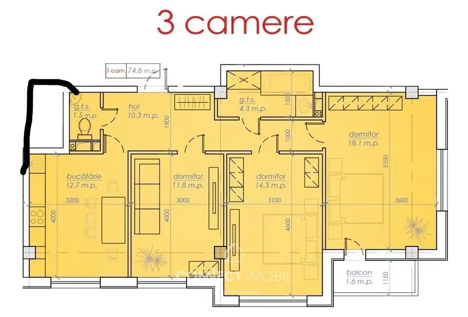 3-комнатная квартира, 80 м² — Изображение 3
