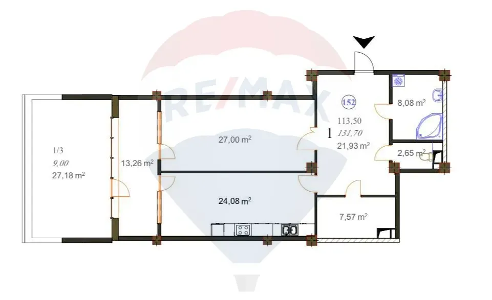 2-bedroom apartment, 121.45 m² — Image 2