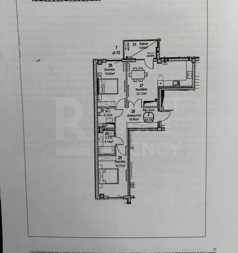 2-camere apartament, 69.06 m² — Imagine 2
