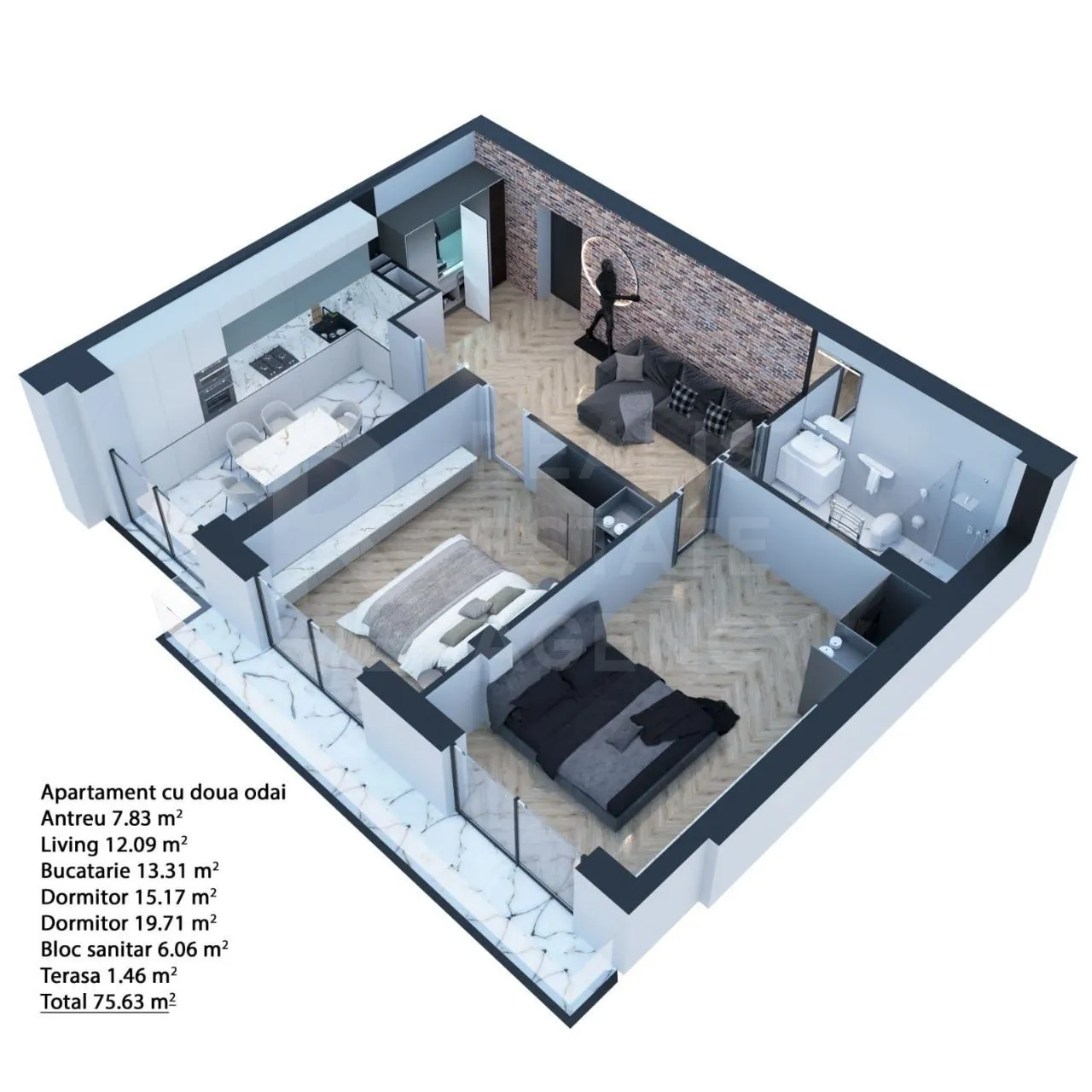 2-комнатная квартира, 76 м² — Изображение 4