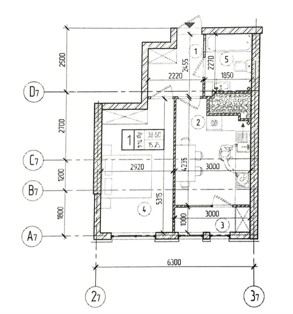 1-bedroom apartment, 38.6 m² — Image 2