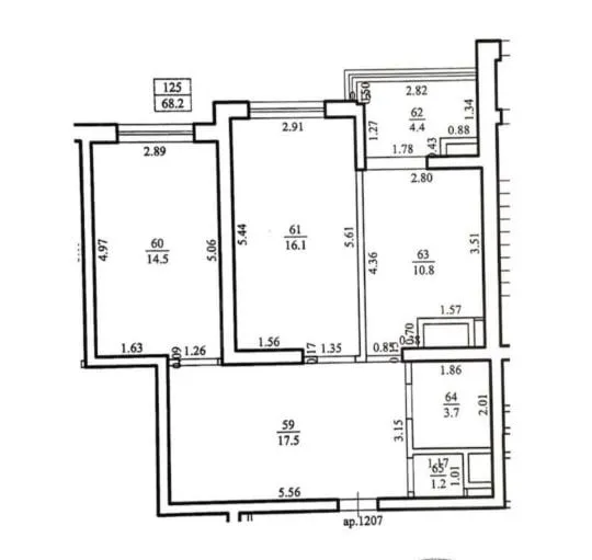 2-bedroom apartment, 68.2 m² — Image 2